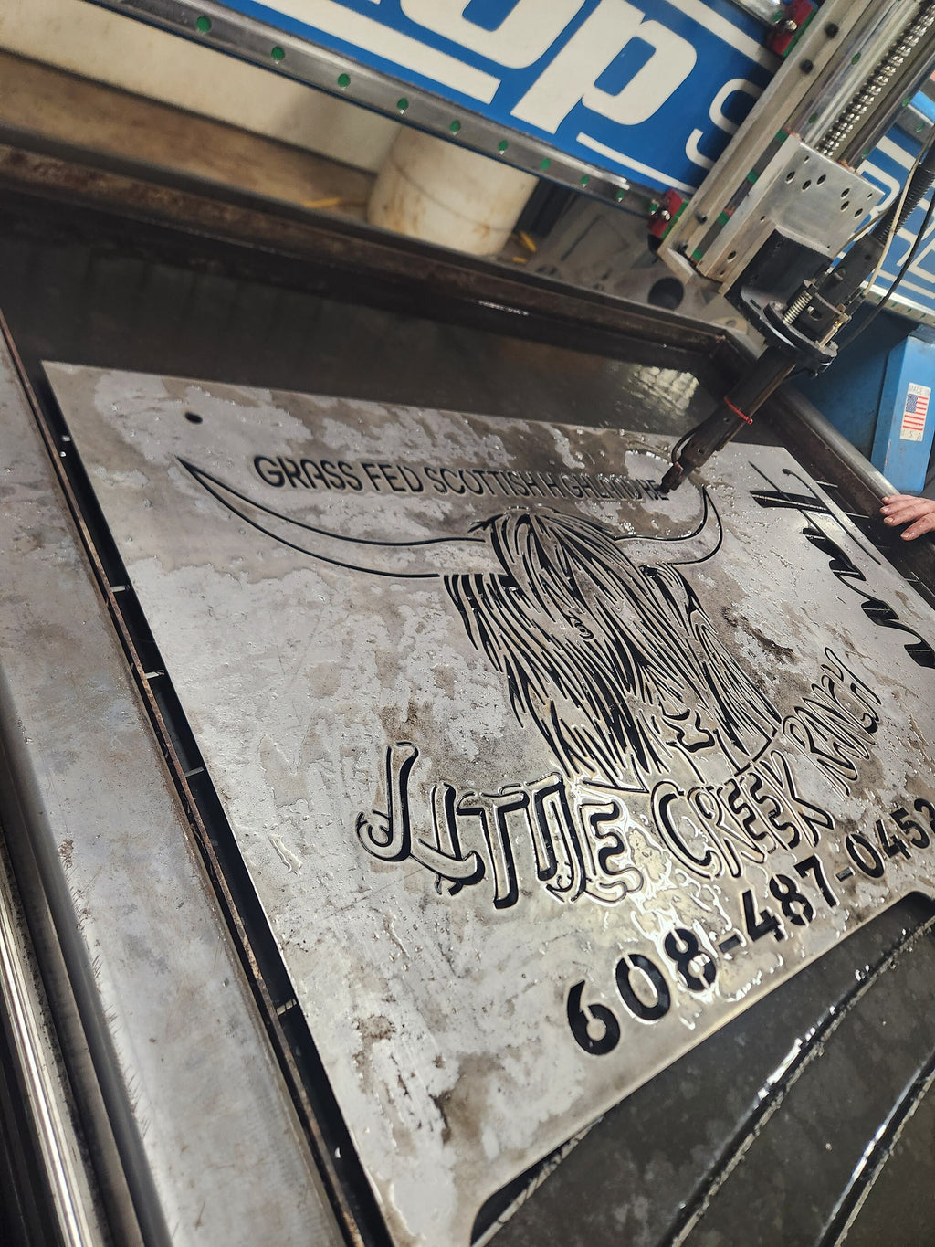 Highland Cow Rectangle Panel finished metal example (photo 4)
