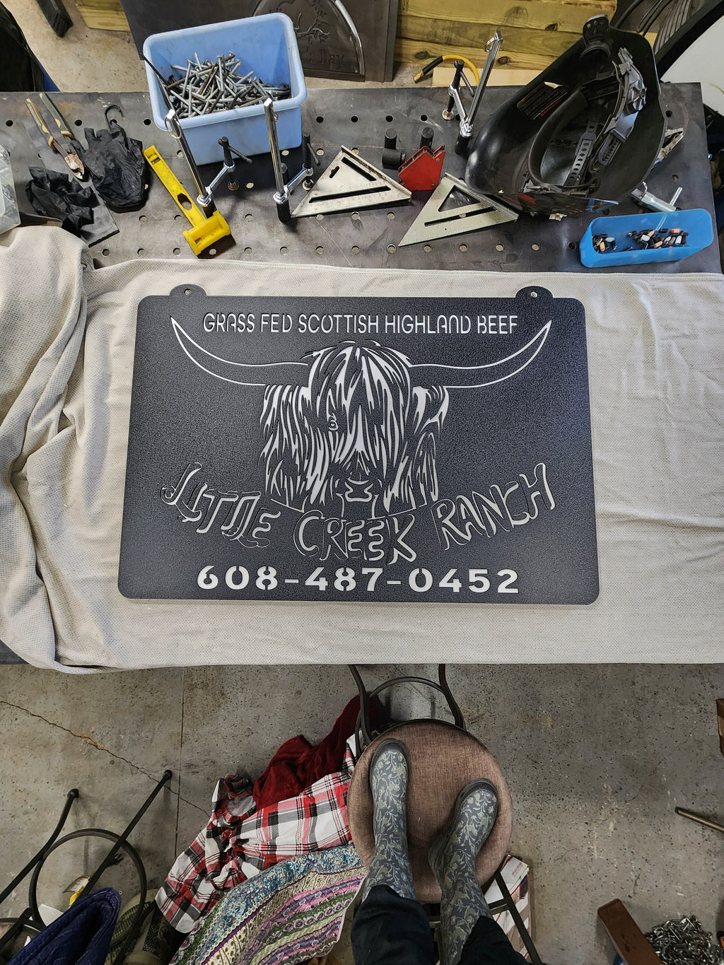 Highland Cow Rectangle Panel finished metal example (photo 6)