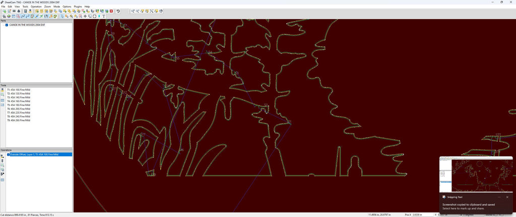 Personalized Round Lake Scene Yard Stake vector paths in design software (photo 10)