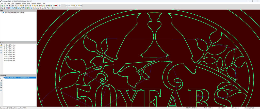 50 Years Together Love Birds Oval vector paths in design software (photo 6)