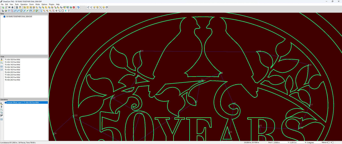50 Years Together Love Birds Oval vector paths in design software (photo 6)