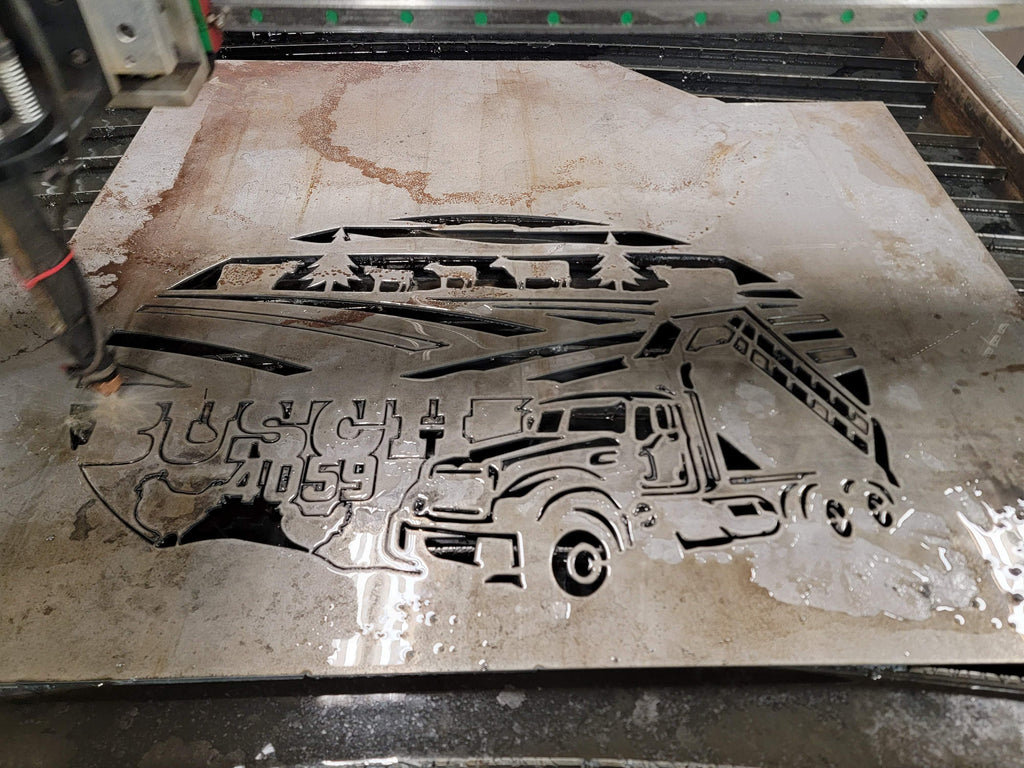 Personalized Dump Truck Farm Sign finished metal example (photo 3)