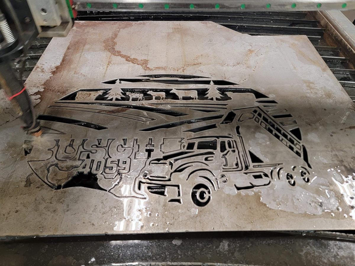 Personalized Dump Truck Farm Sign finished metal example (photo 3)