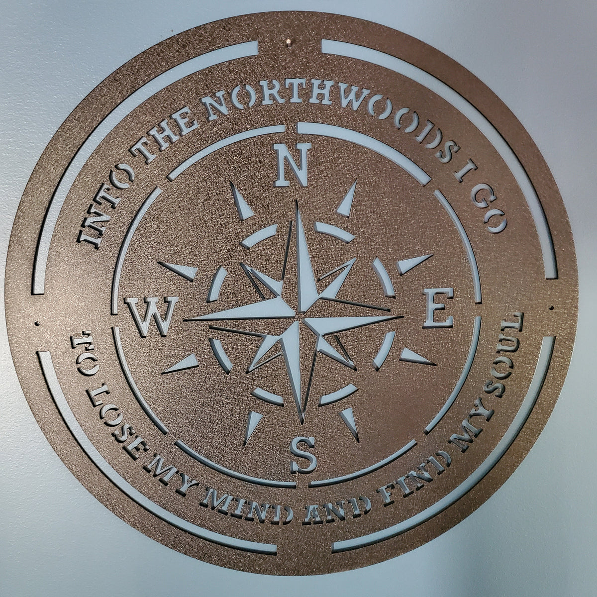 Compass Rose Round Sign finished metal example (photo 9)