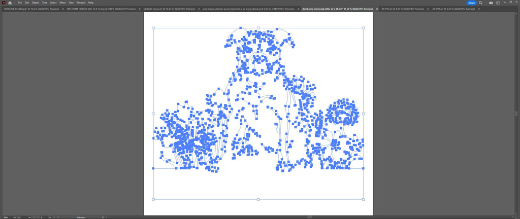 Dog in Wildflowers Memorial Sign vector paths in design software (photo 10)