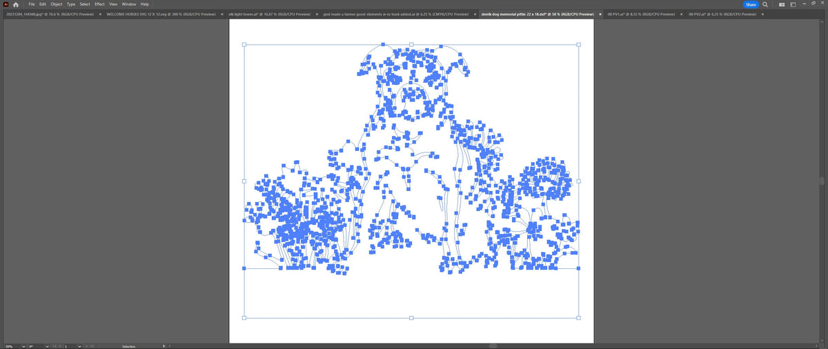 Dog in Wildflowers Memorial Sign vector paths in design software (photo 10)