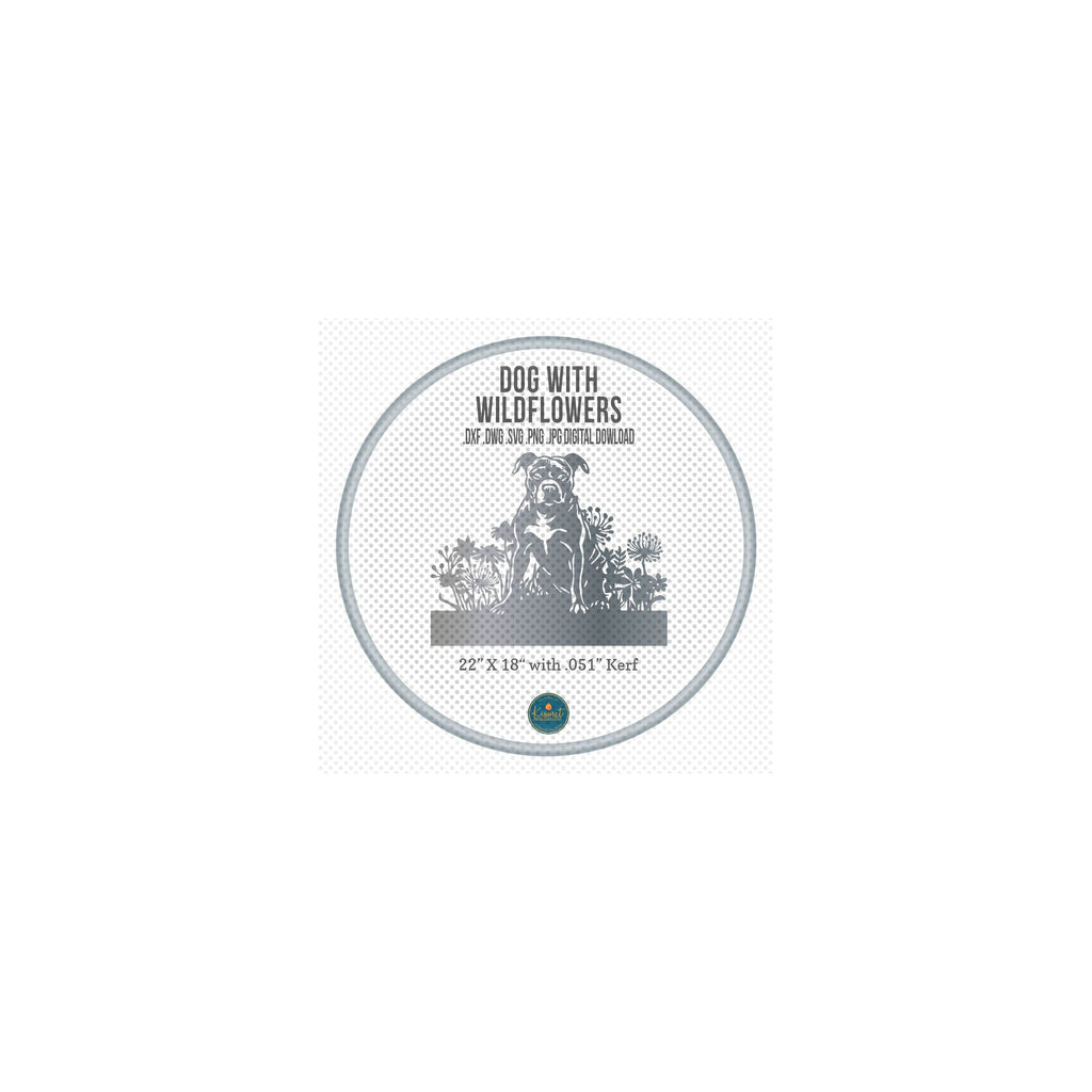 Dog in Wildflowers Memorial Sign DXF/SVG design preview with file details (photo 6)