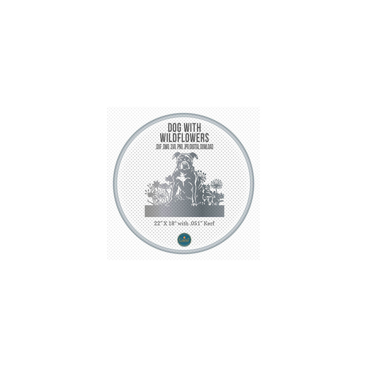 Dog in Wildflowers Memorial Sign DXF/SVG design preview with file details (photo 6)
