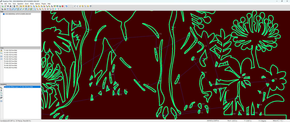 Dog in Wildflowers Memorial Sign vector paths in design software (photo 8)