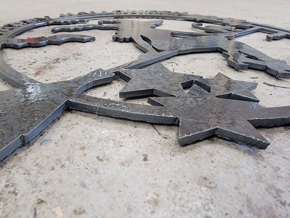 Flying Witch on Broom finished metal example (photo 2)