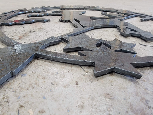 Flying Witch on Broom finished metal example (photo 2)