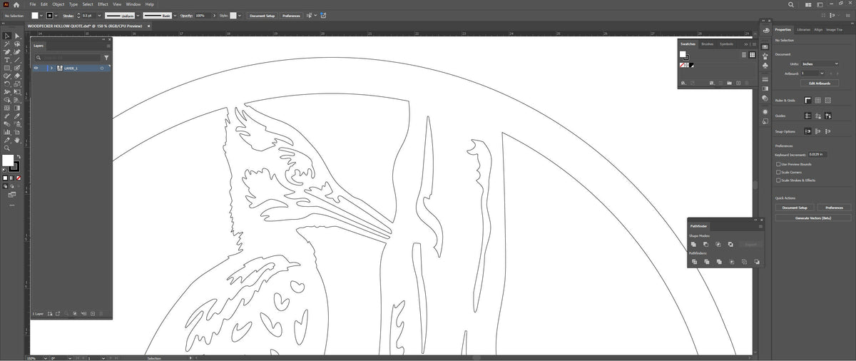 Woodpecker Sign vector paths in design software (photo 10)