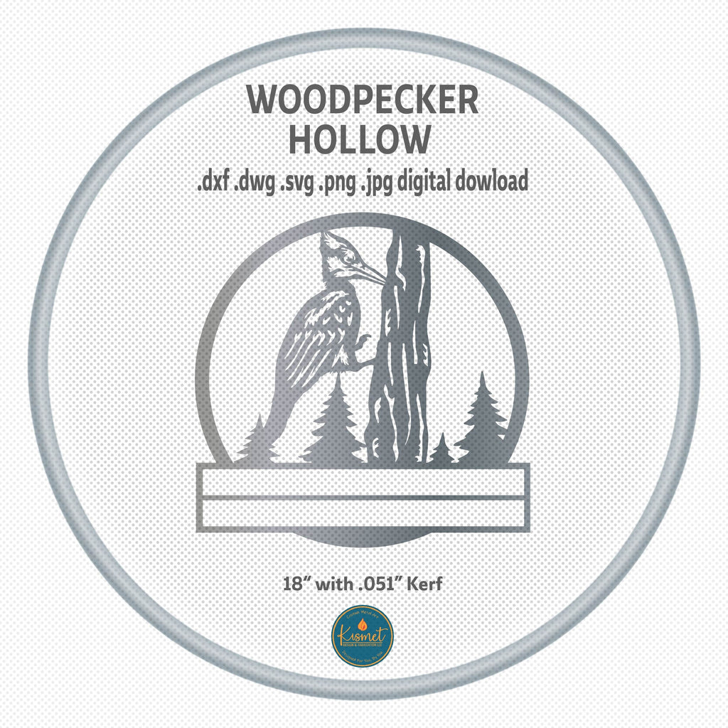 Woodpecker Sign DXF/SVG design preview with file details