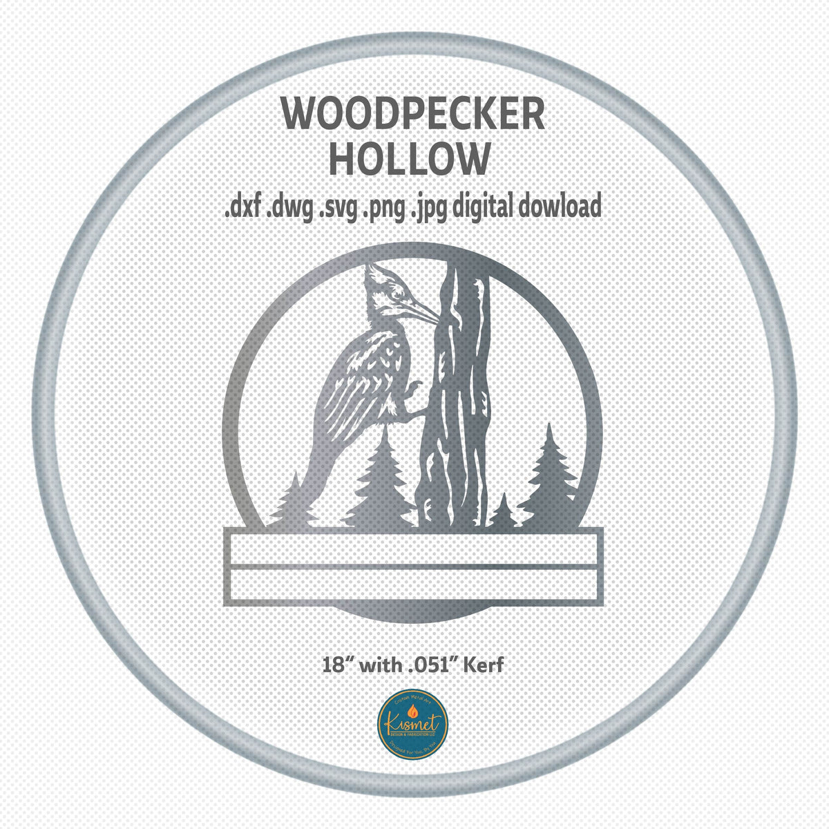 Woodpecker Sign DXF/SVG design preview with file details