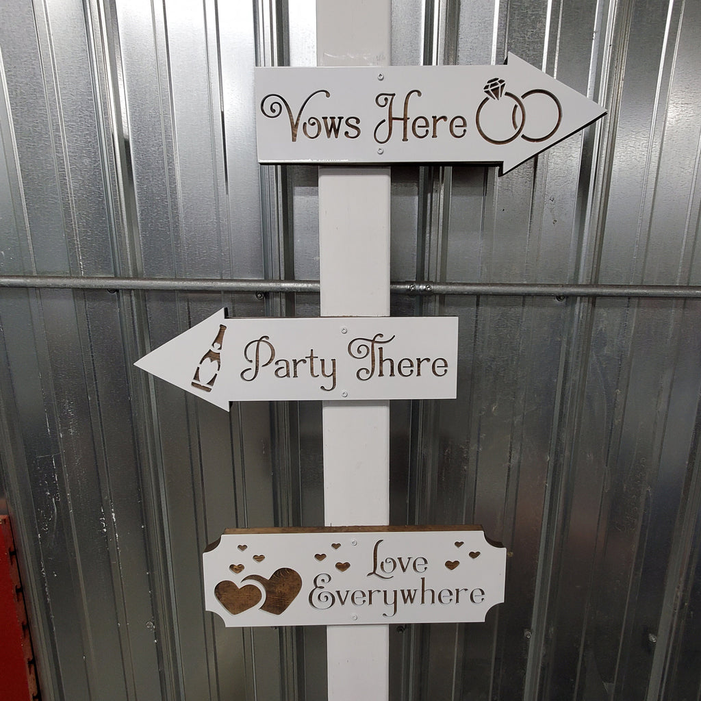 Wedding Direction Arrow Signs finished metal example (photo 6)