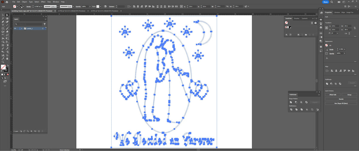 We Decided on Forever Wedding Sign vector paths in design software (photo 6)