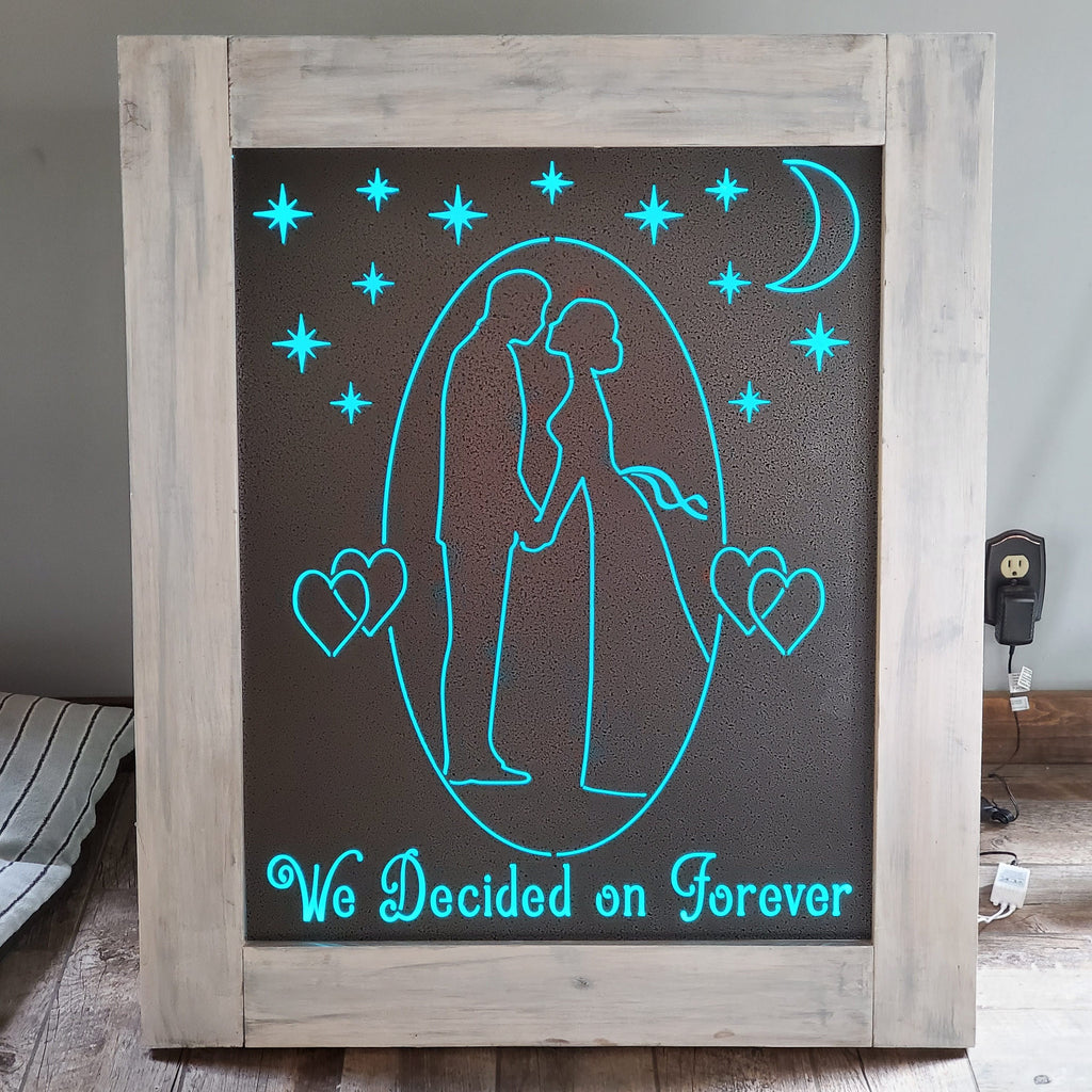 We Decided on Forever Wedding Sign finished metal example (photo 3)