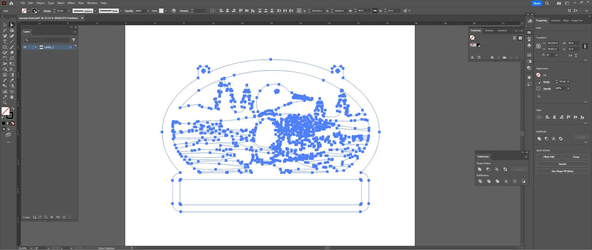 Custom Loon Lake Sign vector paths in design software (photo 7)