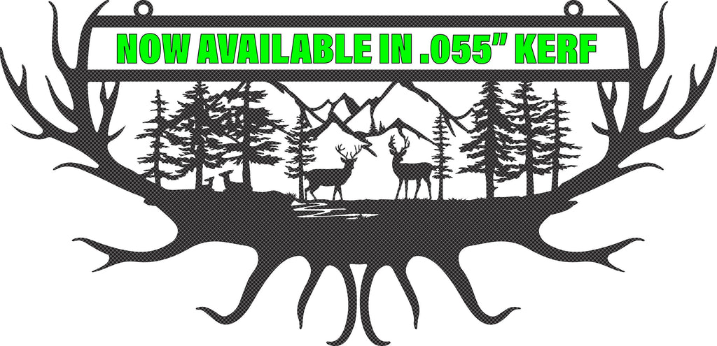 Whitetail Deer Antler Mountain DXF/SVG design preview with file details (photo 4)