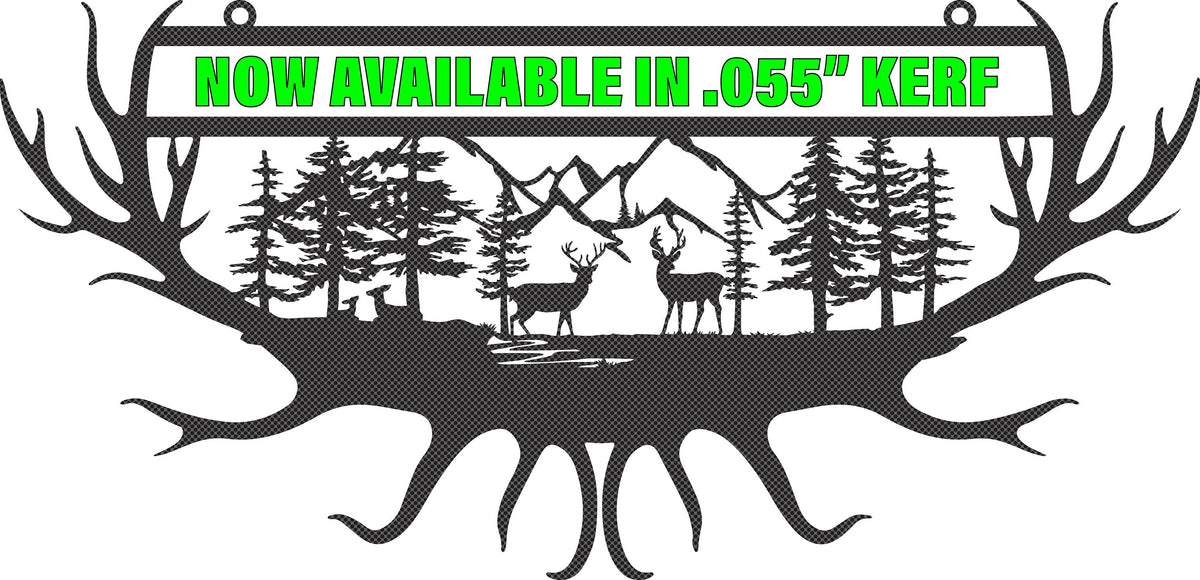 Whitetail Deer Antler Mountain DXF/SVG design preview with file details (photo 4)