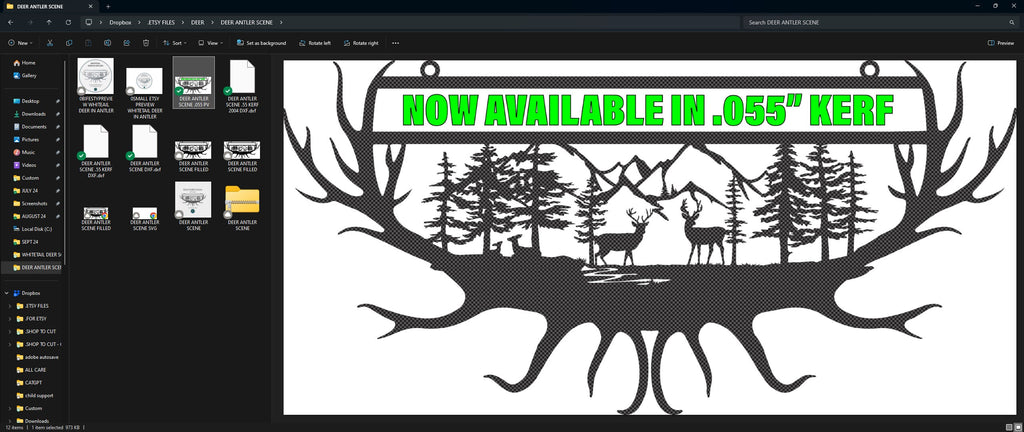 Whitetail Deer Antler Mountain vector paths in design software