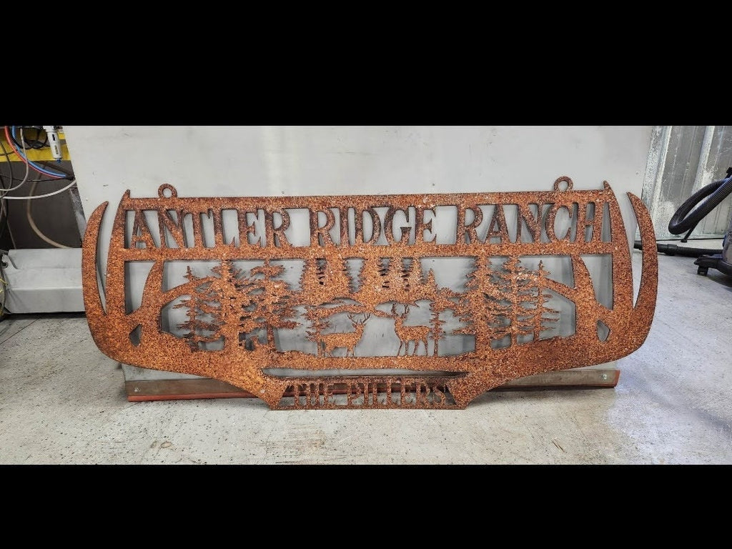 Whitetail Deer Antler Forest finished metal example (photo 2)