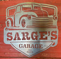 Vintage Truck Garage Sign finished metal example