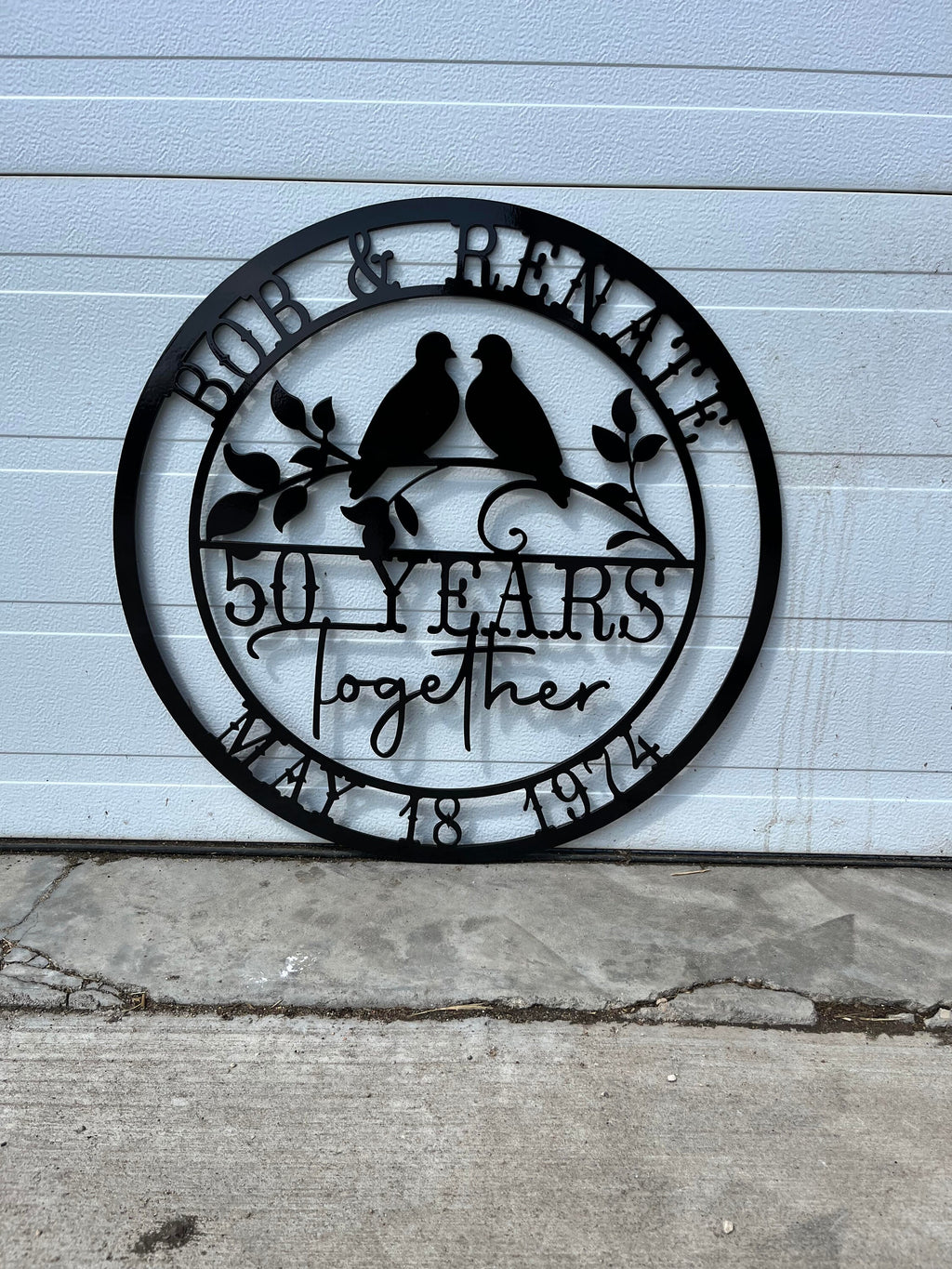 50 Years Together Love Birds finished metal example (photo 4)