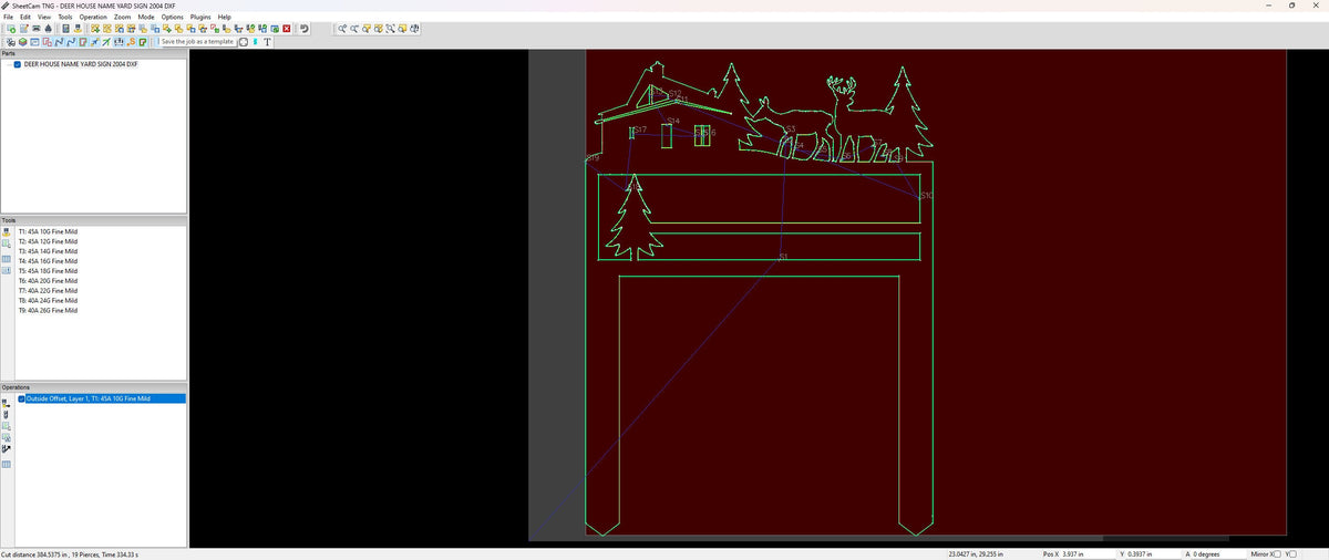 Deer Address Sign vector paths in design software (photo 7)