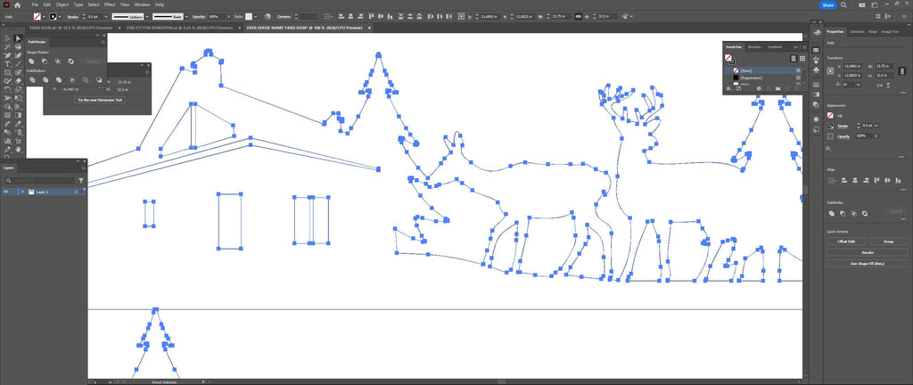 Deer Address Sign vector paths in design software (photo 9)