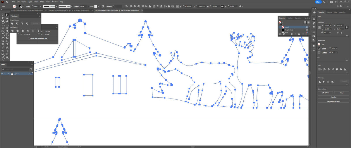 Deer Address Sign vector paths in design software (photo 9)
