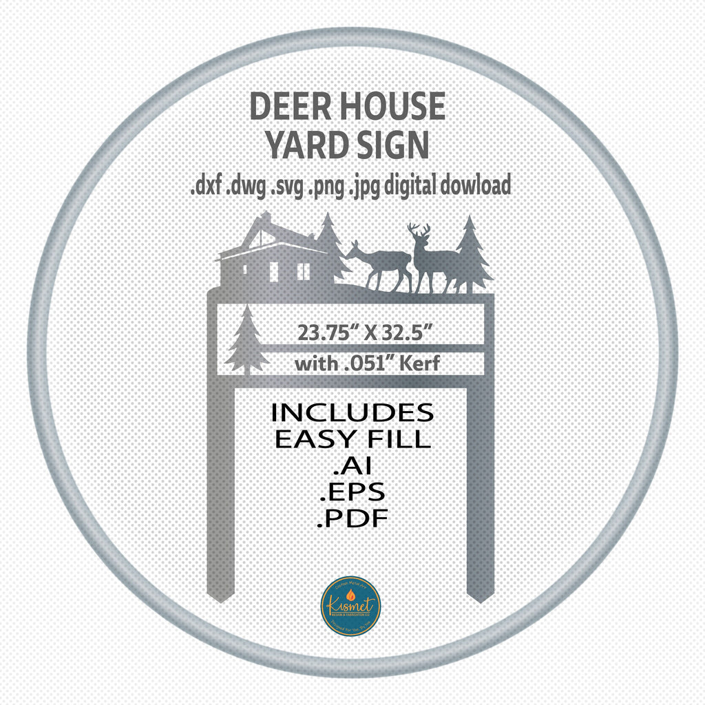 Deer Address Sign DXF/SVG design preview with file details