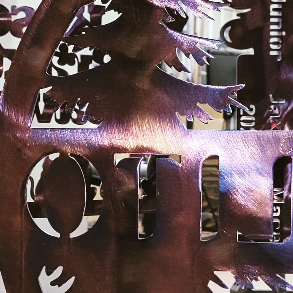 Personalized Deer Family Name Monogram finished metal example (photo 10)