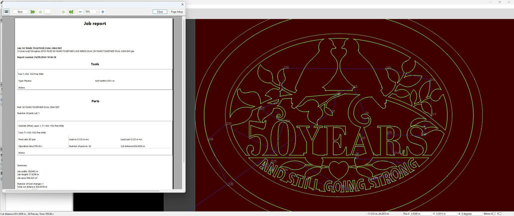 50 Years Together Love Birds Oval vector paths in design software (photo 7)