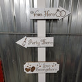 Wedding Direction Arrow Signs finished metal example