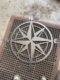 Double Ring Compass Rose finished metal example