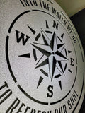 Compass Rose Round Sign finished metal example