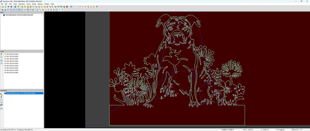 Dog in Wildflowers Memorial Sign vector paths in design software (photo 7)