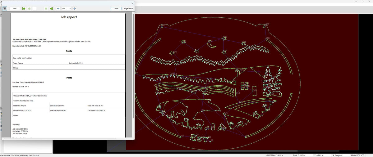 Bear Cabin Night Scene vector paths in design software (photo 8)