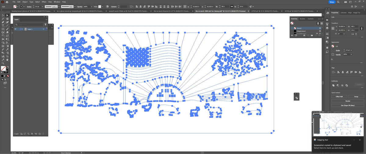 Cross Ranch Farm Scene Panel vector paths in design software (photo 5)