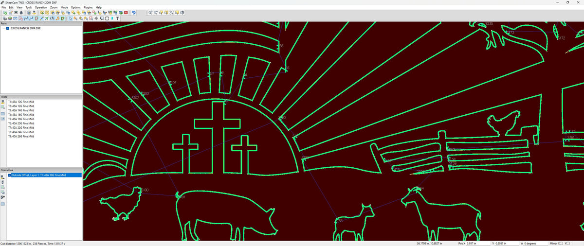 Cross Ranch Farm Scene Panel vector paths in design software (photo 7)