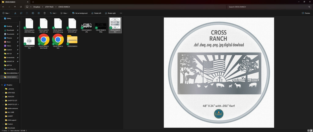 Cross Ranch Farm Scene Panel vector paths in design software