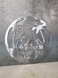 Palm Tree Pool Sign finished metal example