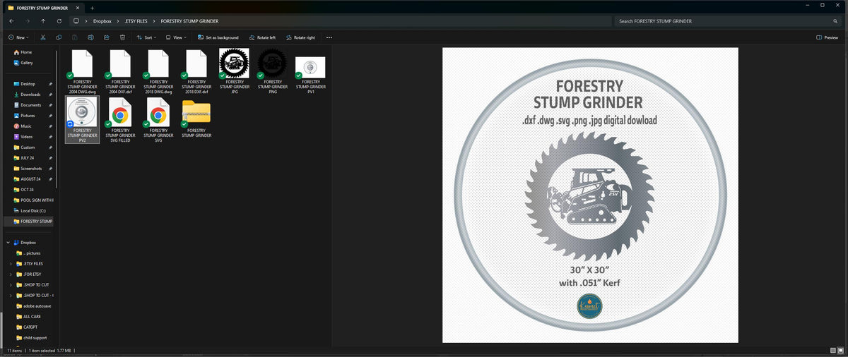 Stump Grinder Saw Blade Sign vector paths in design software