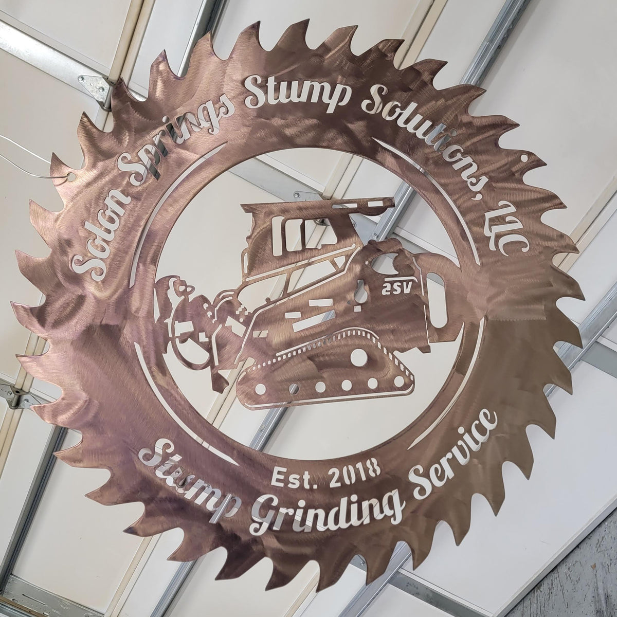 Stump Grinder Saw Blade Sign finished metal example (photo 4)