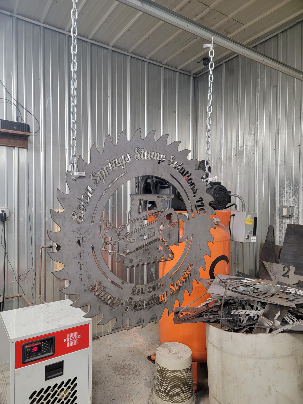 Stump Grinder Saw Blade Sign finished metal example (photo 5)