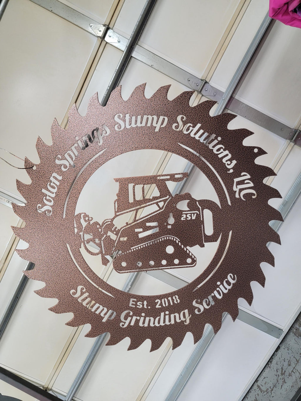 Stump Grinder Saw Blade Sign finished metal example (photo 10)