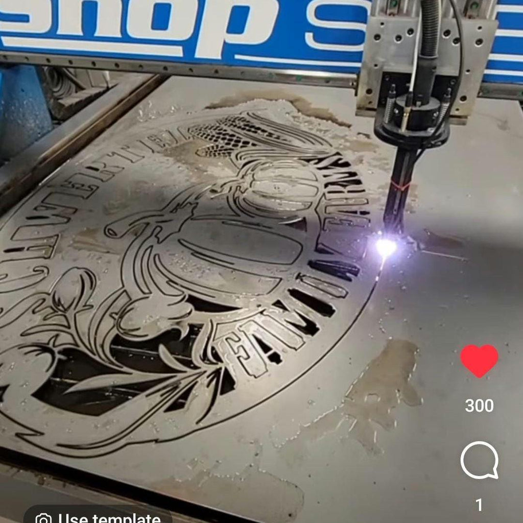 CNC plasma cutting the Personalized Produce Farm Sign design