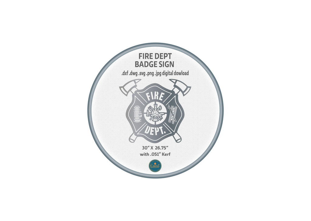 Fire Department Badge Sign DXF/SVG design preview with file details