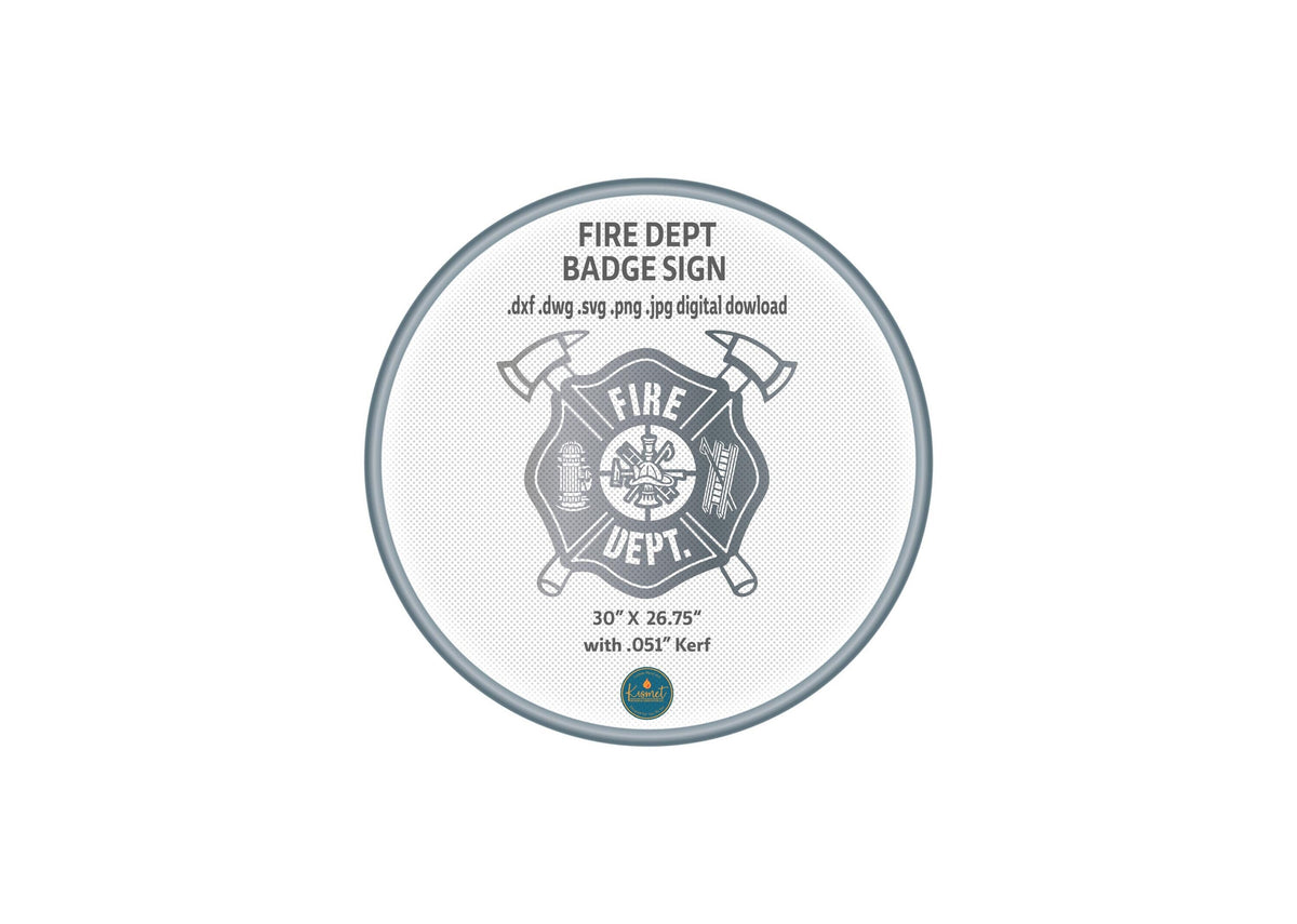 Fire Department Badge Sign DXF/SVG design preview with file details